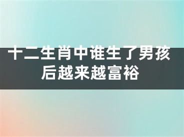 十二生肖中谁生了男孩后越来越富裕