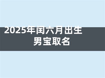 2025年闰六月出生男宝取名
