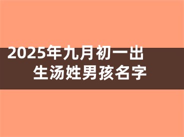 2025年九月初一出生汤姓男孩名字