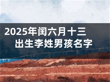 2025年闰六月十三出生李姓男孩名字
