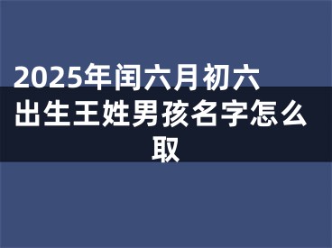 2025年闰六月初六出生王姓男孩名字怎么取
