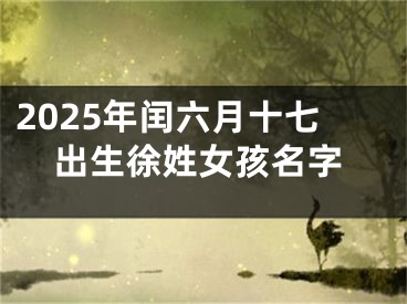2025年闰六月十七出生徐姓女孩名字
