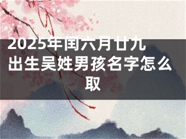 2025年闰六月廿九出生吴姓男孩名字怎么取