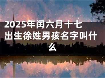 2025年闰六月十七出生徐姓男孩名字叫什么