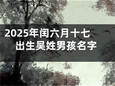 2025年闰六月十七出生吴姓男孩名字