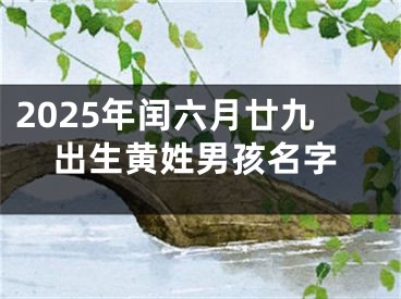 2025年闰六月廿九出生黄姓男孩名字