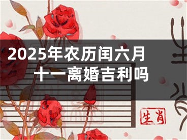 2025年农历闰六月十一离婚吉利吗
