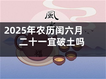 2025年农历闰六月二十一宜破土吗
