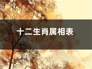 十二生肖属相表