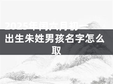 2025年闰六月初一出生朱姓男孩名字怎么取