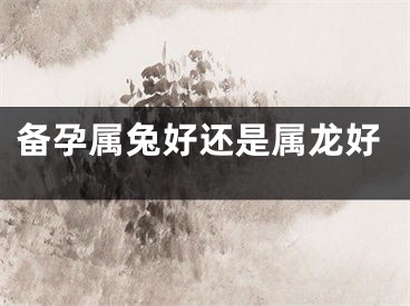 备孕属兔好还是属龙好