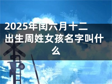 2025年闰六月十二出生周姓女孩名字叫什么