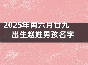 2025年闰六月廿九出生赵姓男孩名字