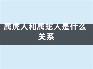 属虎人和属蛇人是什么关系