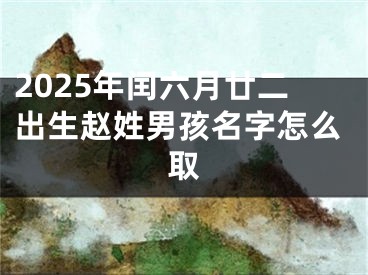 2025年闰六月廿二出生赵姓男孩名字怎么取