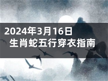 2024年3月16日生肖蛇五行穿衣指南