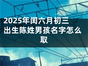 2025年闰六月初三出生陈姓男孩名字怎么取