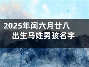 2025年闰六月廿八出生马姓男孩名字