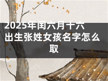 2025年闰六月十六出生张姓女孩名字怎么取
