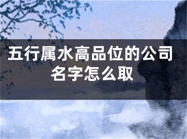 五行属水高品位的公司名字怎么取