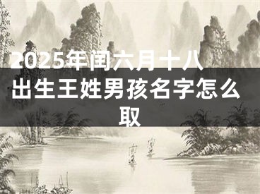 2025年闰六月十八出生王姓男孩名字怎么取