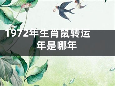 1972年生肖鼠转运年是哪年