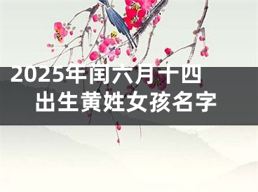2025年闰六月十四出生黄姓女孩名字