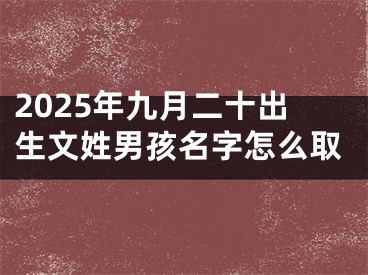 2025年九月二十出生文姓男孩名字怎么取