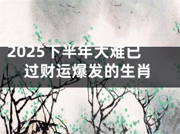 2025下半年大难已过财运爆发的生肖