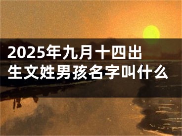 2025年九月十四出生文姓男孩名字叫什么
