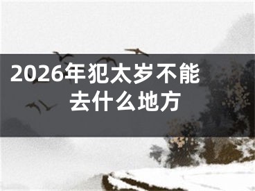 2026年犯太岁不能去什么地方