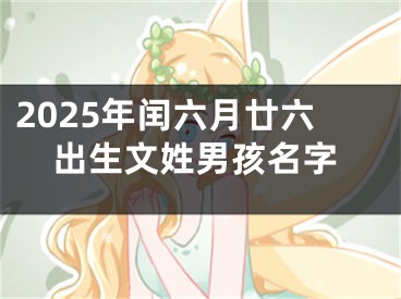 2025年闰六月廿六出生文姓男孩名字