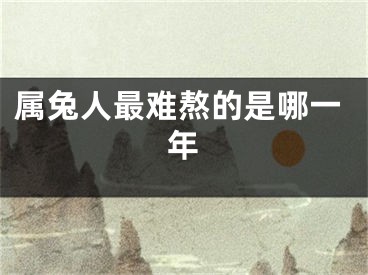 属兔人最难熬的是哪一年