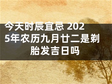 今天时辰宜忌 2025年农历九月廿二是剃胎发吉日吗