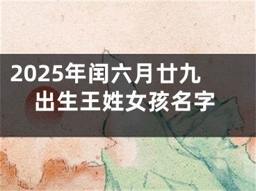 2025年闰六月廿九出生王姓女孩名字
