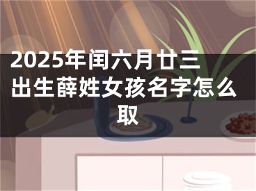 2025年闰六月廿三出生薛姓女孩名字怎么取