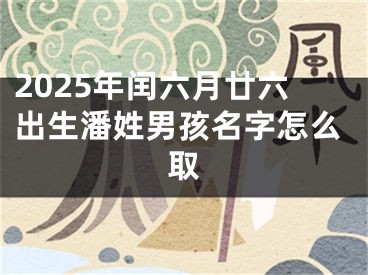 2025年闰六月廿六出生潘姓男孩名字怎么取
