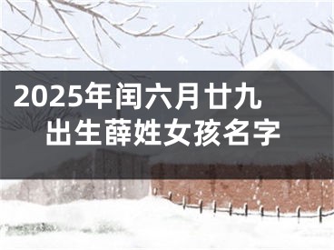 2025年闰六月廿九出生薛姓女孩名字