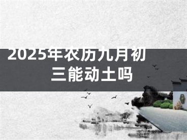 2025年农历九月初三能动土吗