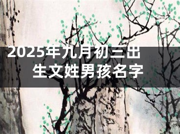 2025年九月初三出生文姓男孩名字