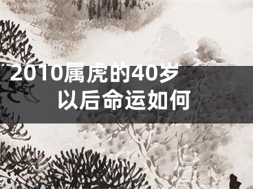 2010属虎的40岁以后命运如何