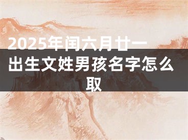 2025年闰六月廿一出生文姓男孩名字怎么取