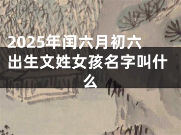 2025年闰六月初六出生文姓女孩名字叫什么