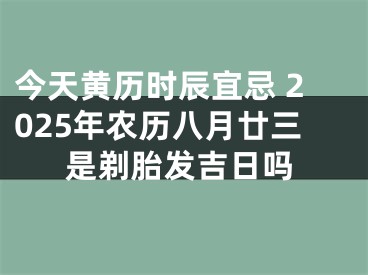 今天黄历时辰宜忌 2025年农历八月廿三是剃胎发吉日吗