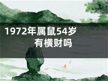 1972年属鼠54岁有横财吗
