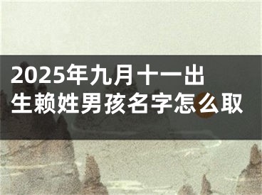 2025年九月十一出生赖姓男孩名字怎么取