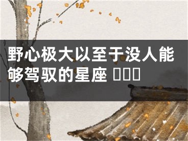 野心极大以至于没人能够驾驭的星座 ​​​