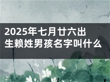 2025年七月廿六出生赖姓男孩名字叫什么