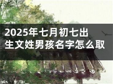 2025年七月初七出生文姓男孩名字怎么取