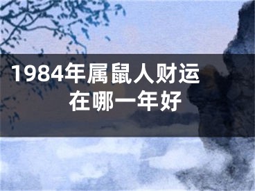1984年属鼠人财运在哪一年好